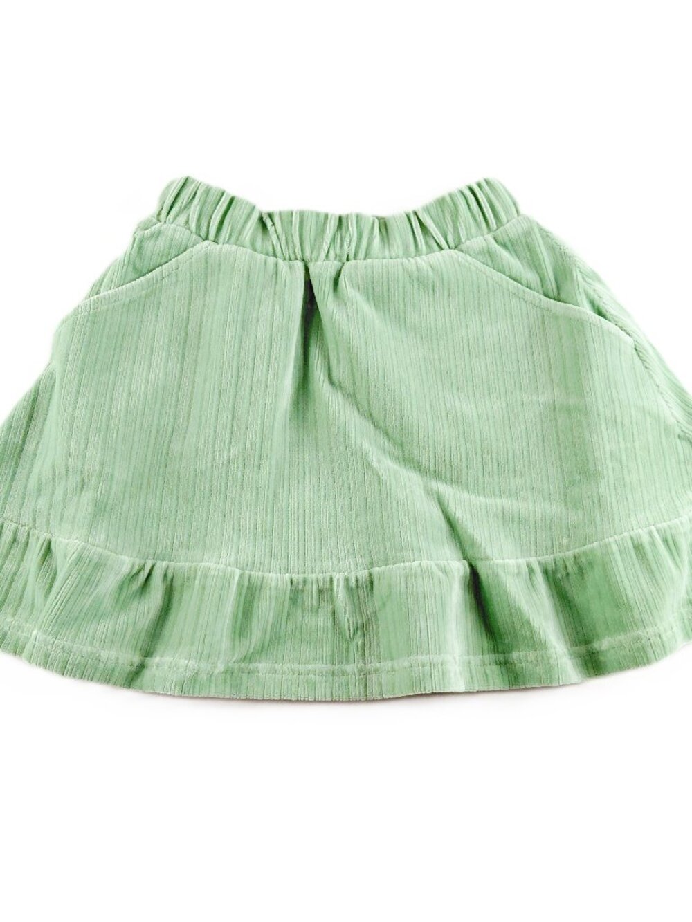 The Sunday Collective Pull On Ruffle Skirt Girls Size 4-5Y Green Bay Velour